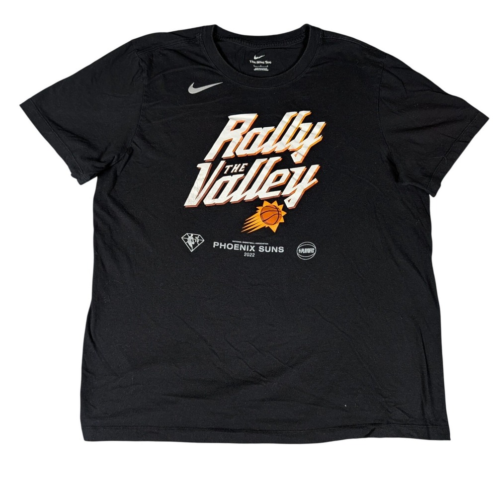 Nike Phoenix Suns Shirt Mens Large Black Rally The Valley 2022 Playoffs Exc